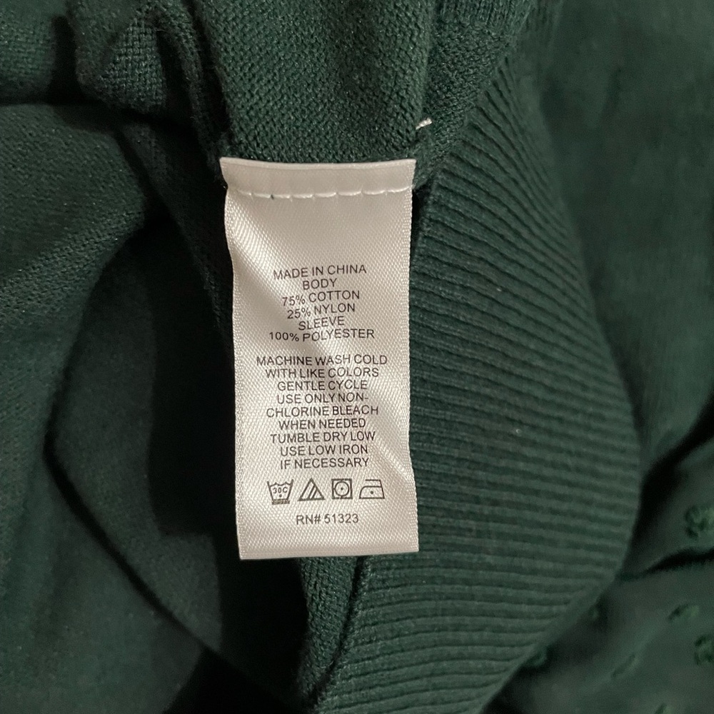 CeCe Elegant Green Women's Top Sheer Long Sleeve Blouse Size XL - Picture 6 of 7